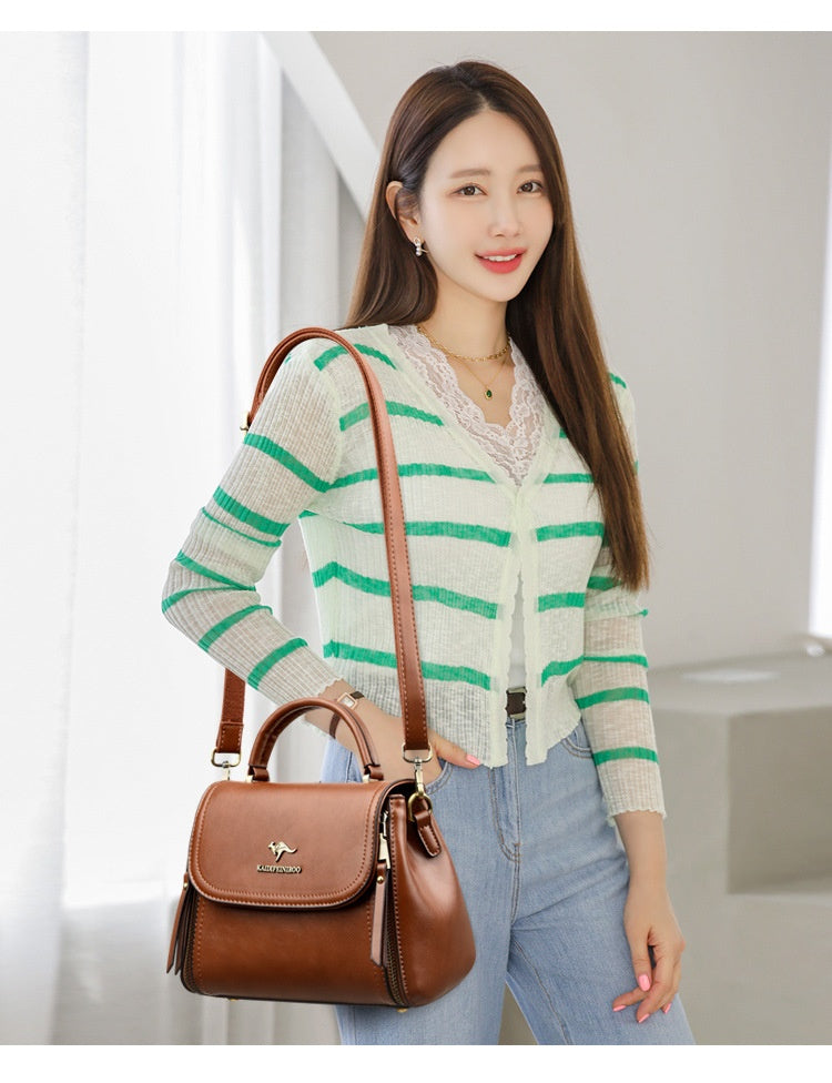 Retro High-end Textured Tote And Shoulder Bag