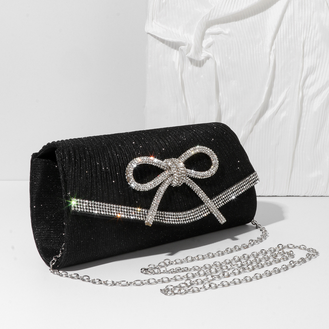 Bow Evening Sparkly Clutch Purses For Women