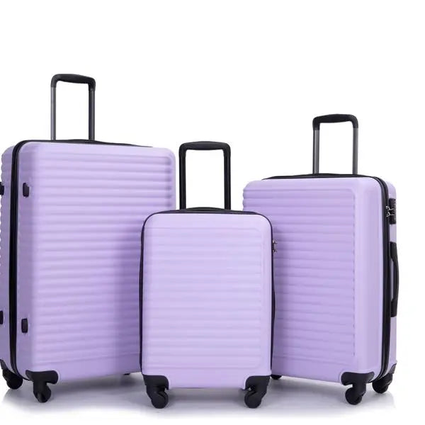 3-piece Luggage Set ABS, With Two Hooks, Swivel Wheels, TSA Lock- FREE USA SHIPPING