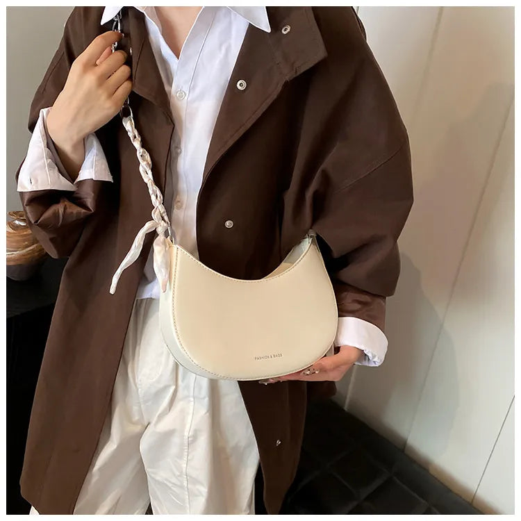 Simple All-match Retro Fashion Shoulder Trendy Small Saddle Bag