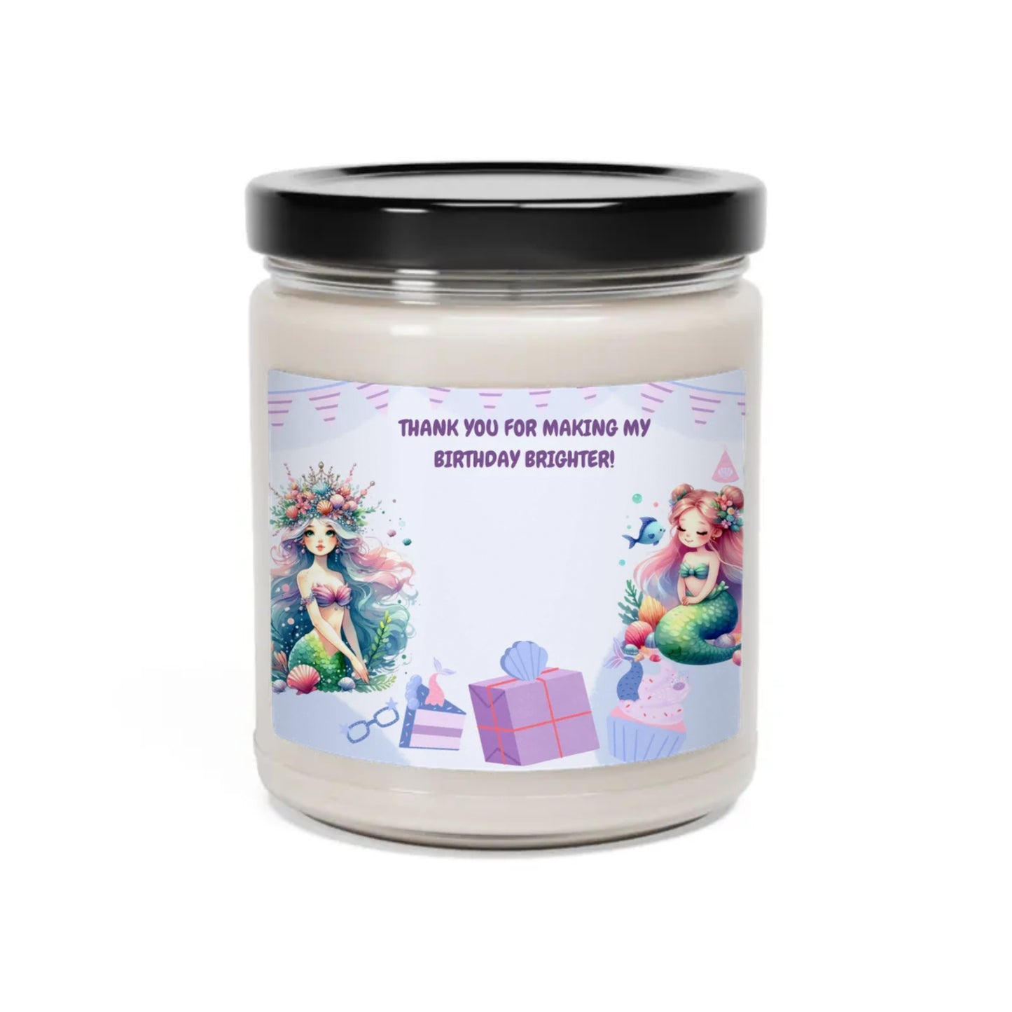 Scented Soy Candle, 9oz- Personalized  Mermaid Princess Gifts For Birthdays