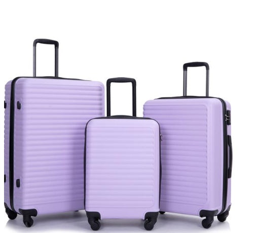 3-piece Luggage Set ABS, With Two Hooks, Swivel Wheels, TSA Lock- FREE USA SHIPPING