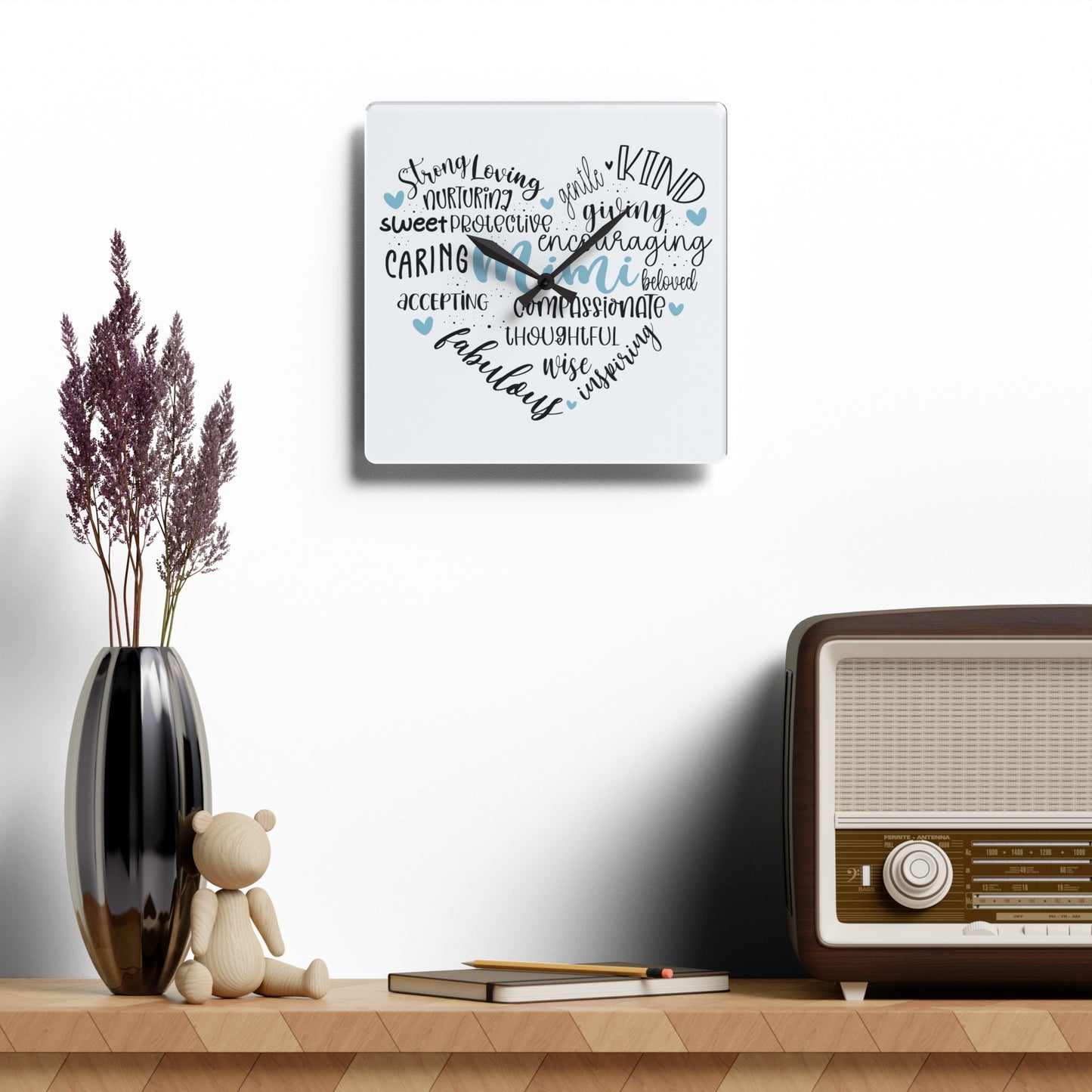 Acrylic Wall Clock - Personalize With Family Messages