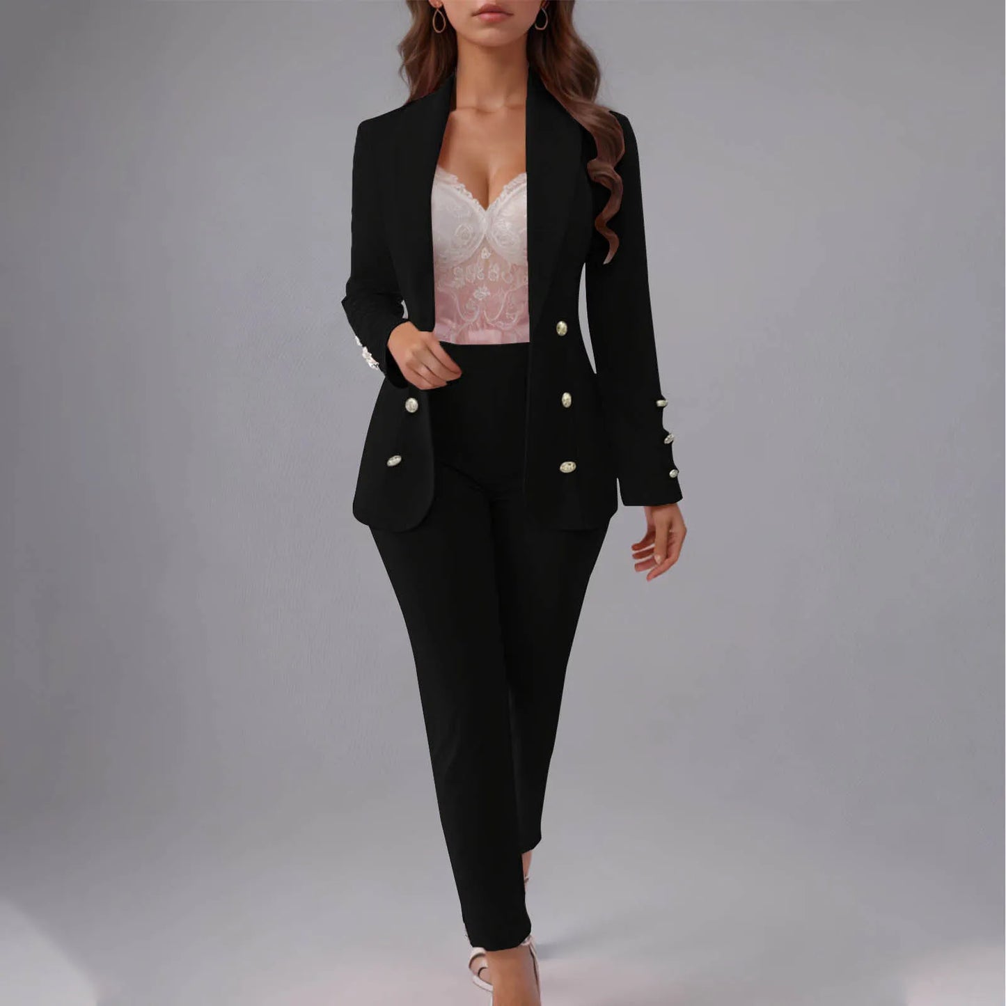 Button Slim Lapel Cardigan Graceful Suit Jacket
