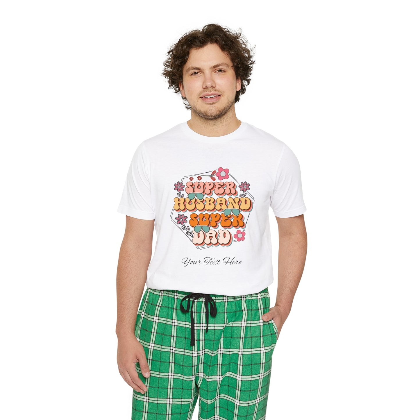 Men's Short Sleeve Pajama Set - Personalize With DAD Messages