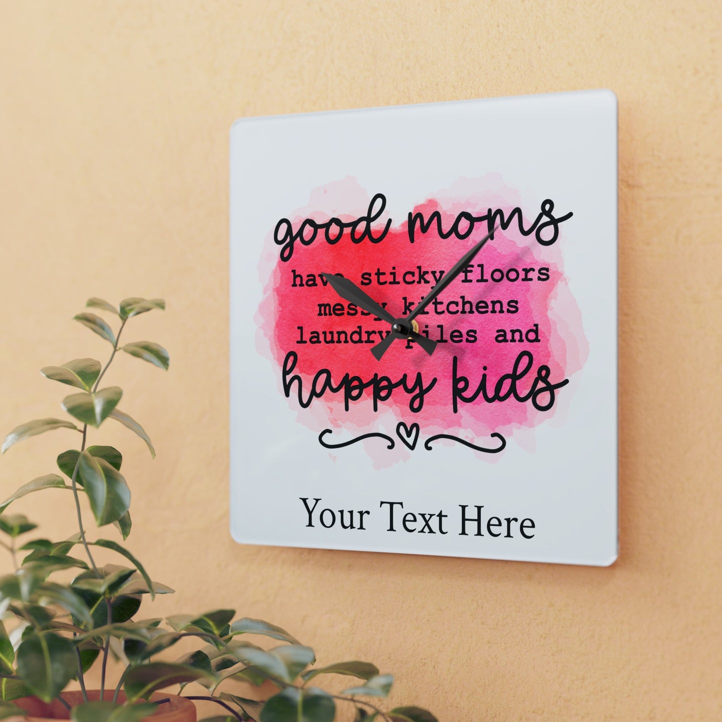 Acrylic Wall Clock- Personalize Gift With Mother's Day Messages