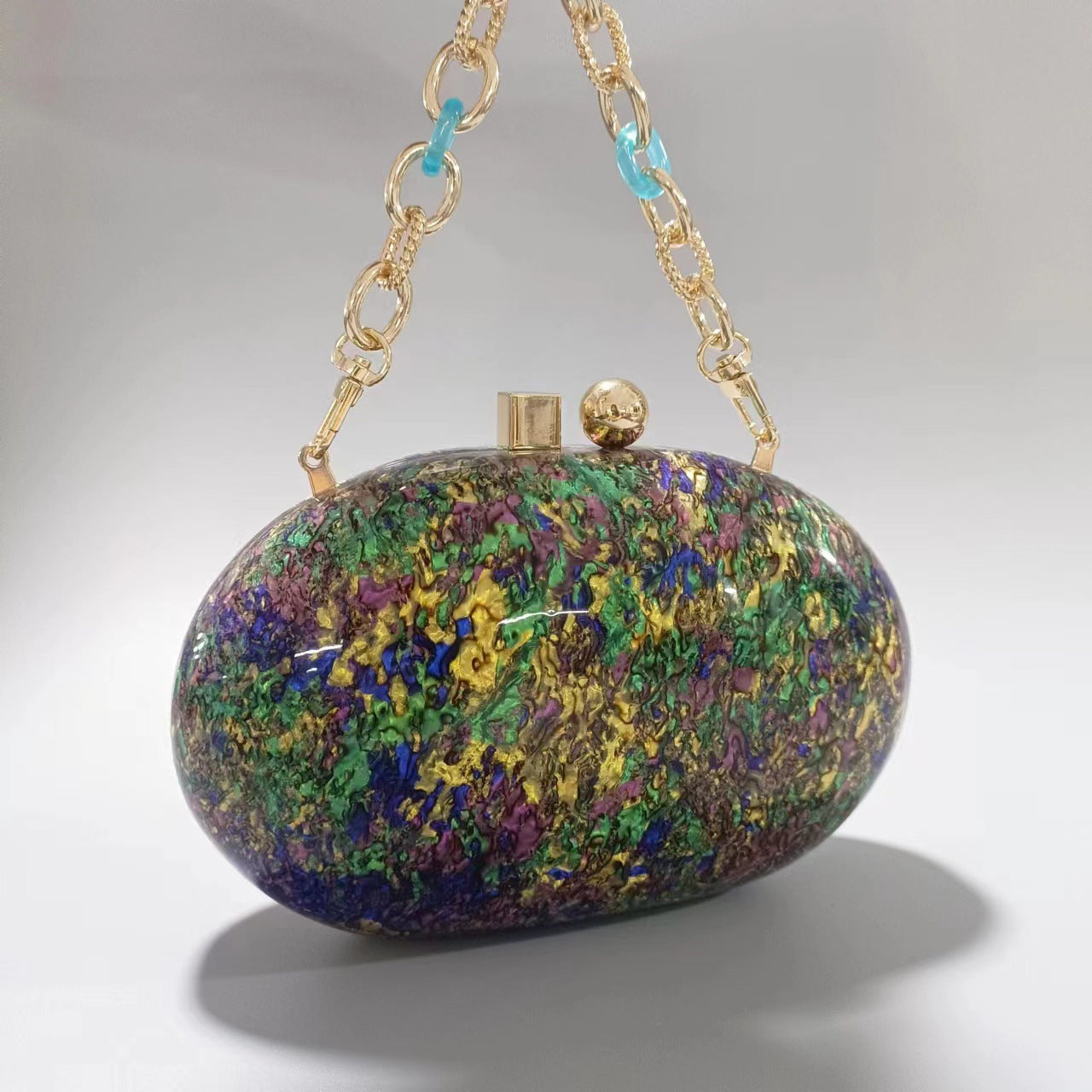 Womens Oval Pearlescent Fashion Shoulder Bag