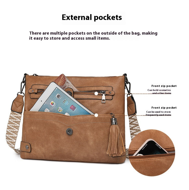 Retro Washed Leather Shoulder Messenger Bag