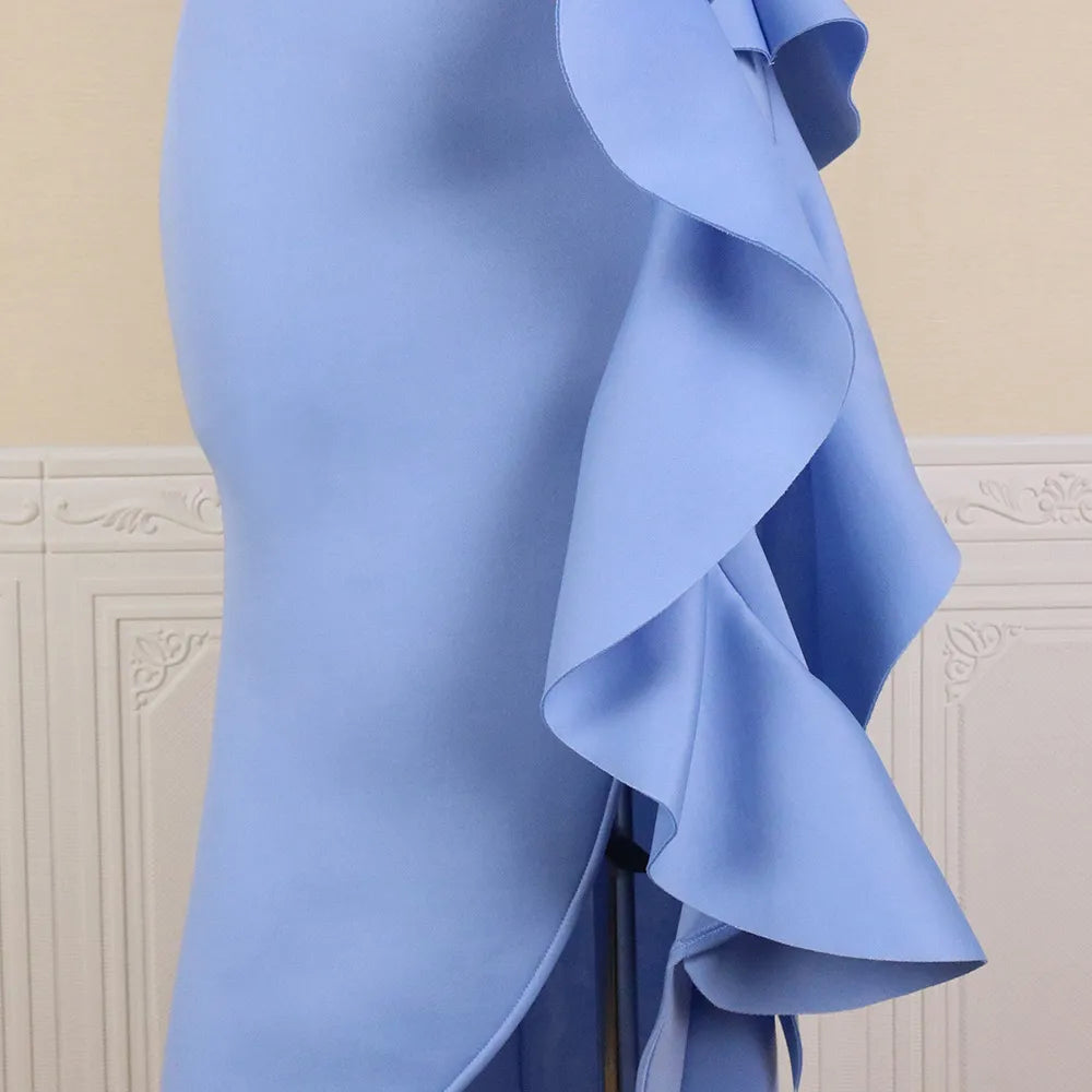 High Waist Irregular Elegant V-neck Flounce Dress