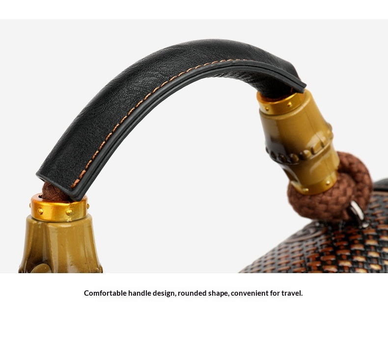 Handcrafted Leather-Embossed Retro Crossbody Bag