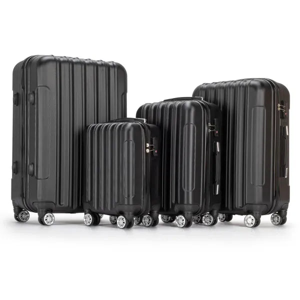 Vertical 4-in-1 Spinner Wheel With Handle Trolley Case 16in 20in 24in 28in ABS Aluminum Alloy Trolley Classic Color - Black- FREE USA SHIPPING