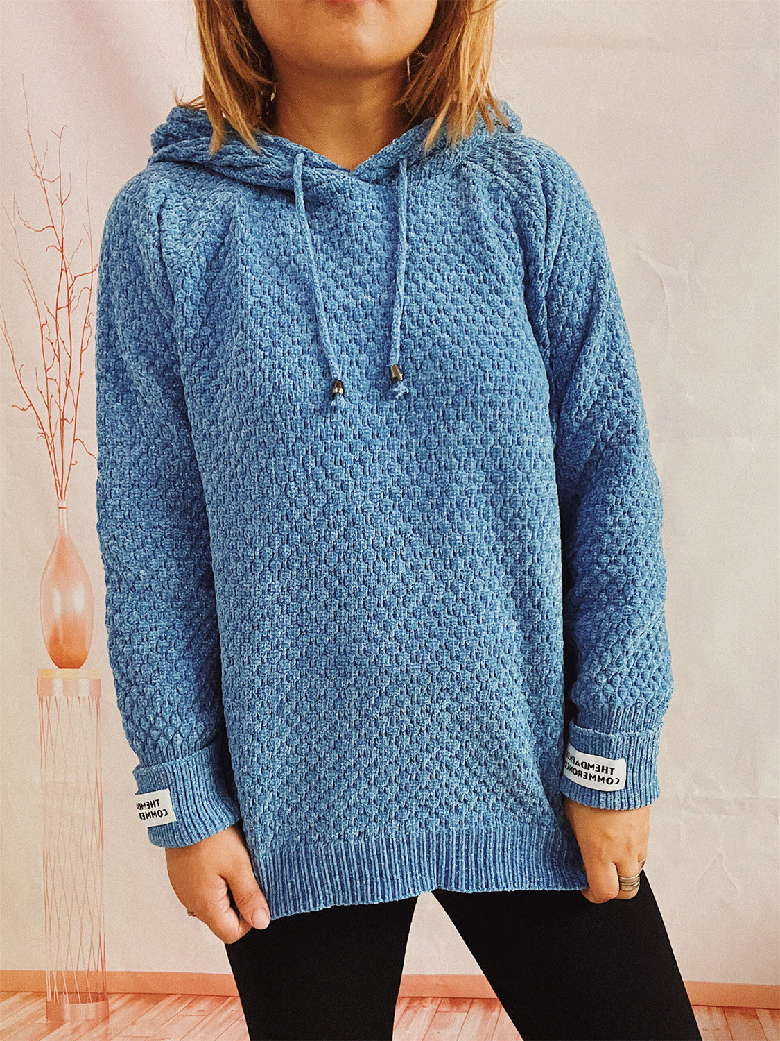 Long Sleeve Hooded Sweater with Drawstring