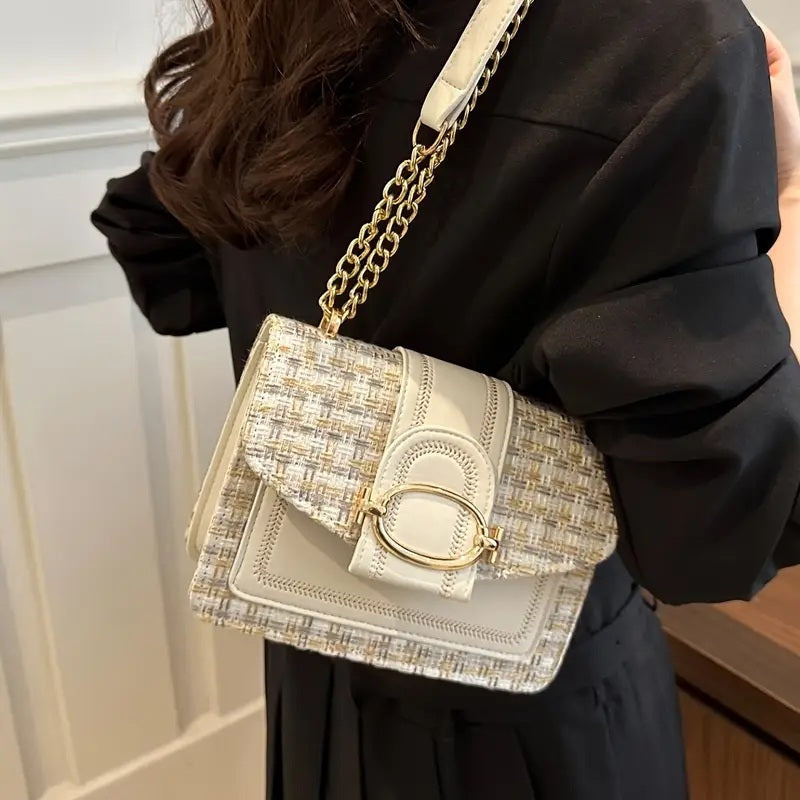 PU Crossbody Chain Small Bag