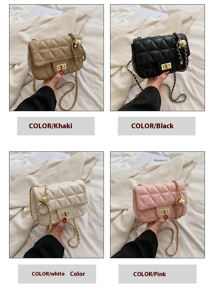High-grade Diamond Pattern Chain Bag Women's Simple All-match