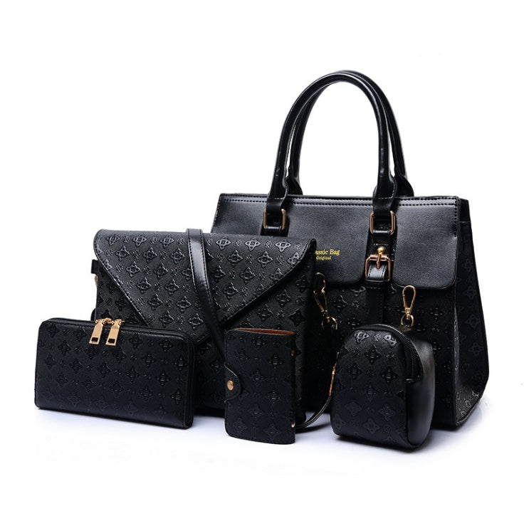 Black Leather XL Signature Bag Set