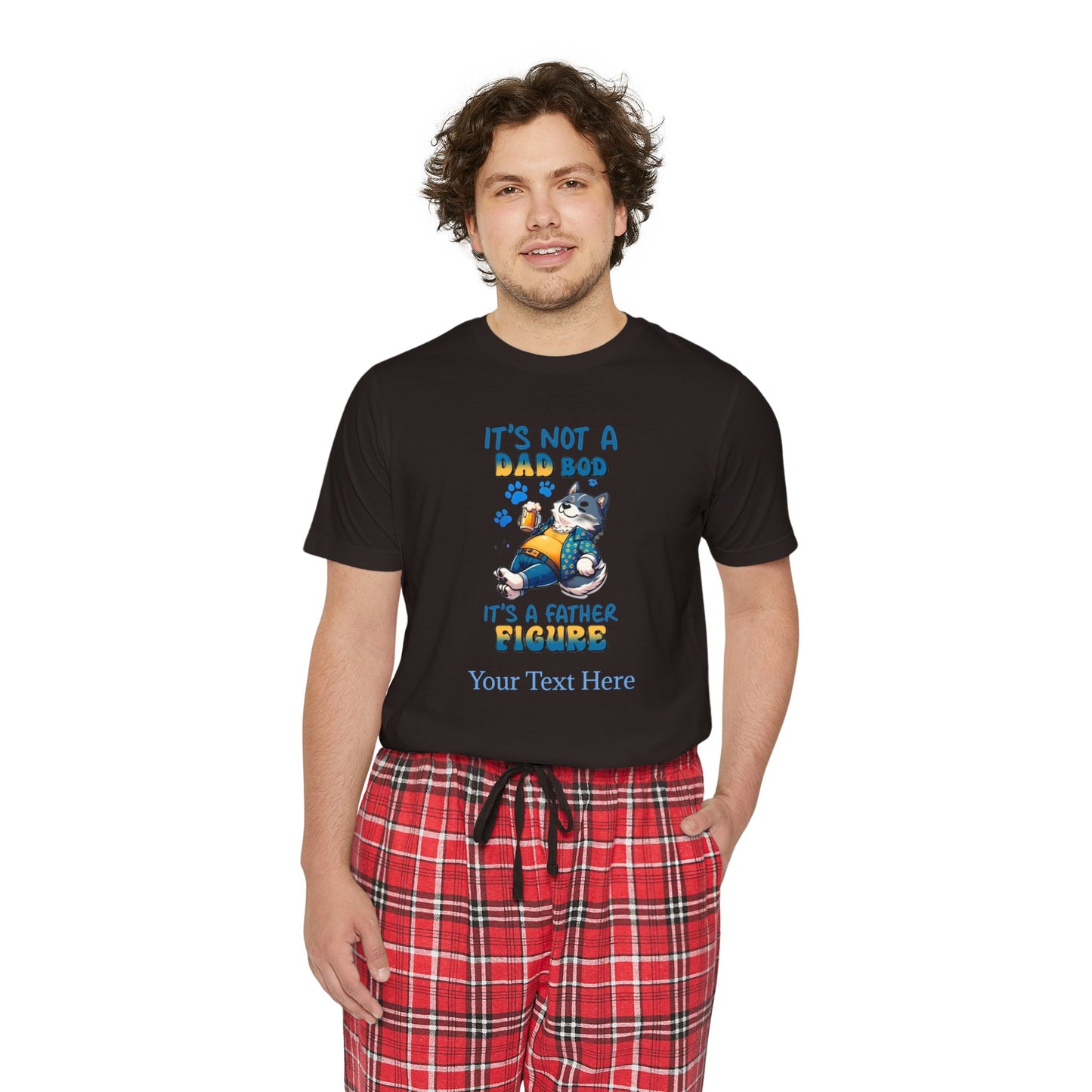 Men's Short Sleeve Pajama Set - Personalize With DAD Messages