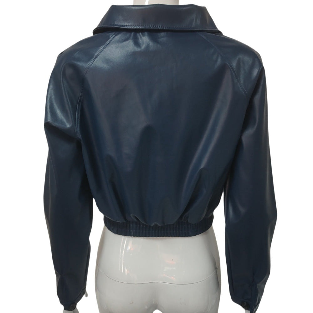 Leather Short Jacket Vintage Zipper American Casual Motorcycle