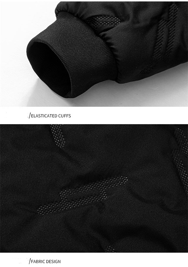 New Graphene-design Cotton Coat Winter Warm Thickened Fleece Jacket Fashion Casual Mens Clothing