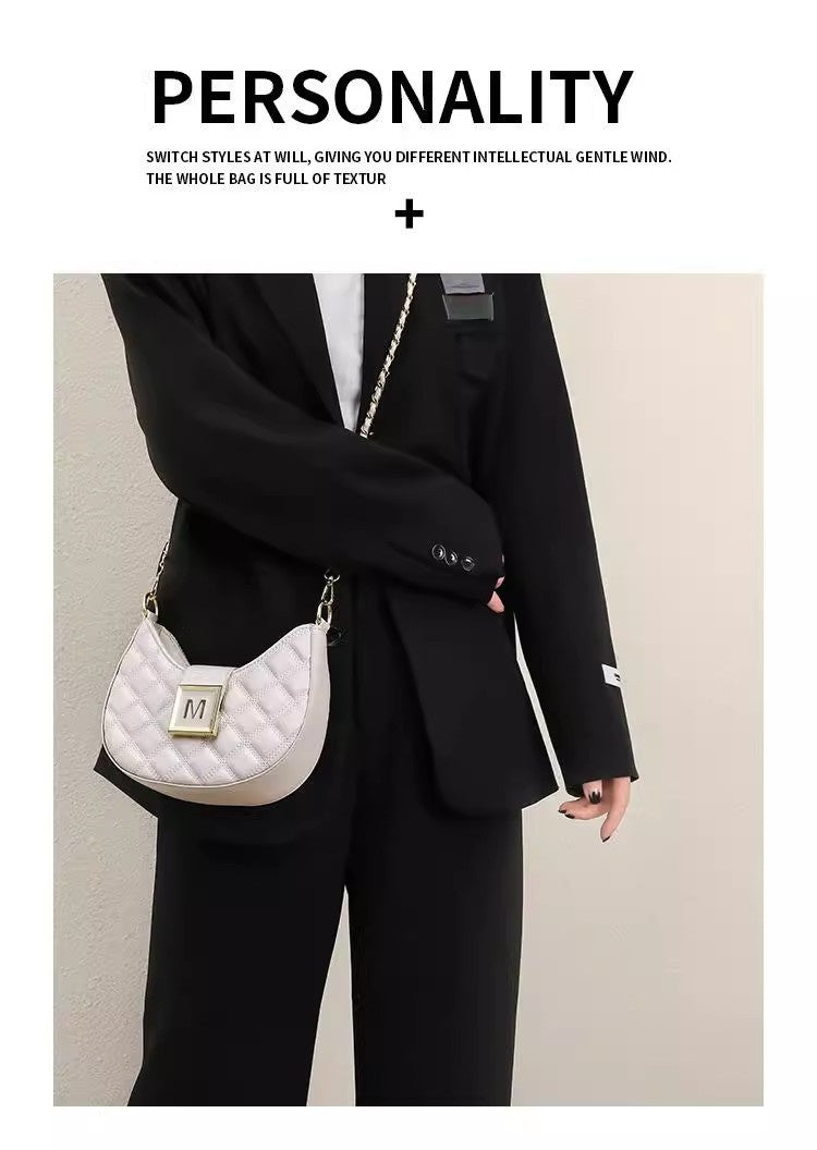 High-end New Fashion Rhombus Single Shoulder Underarm All-match Niche Texture Chain Messenger Bag