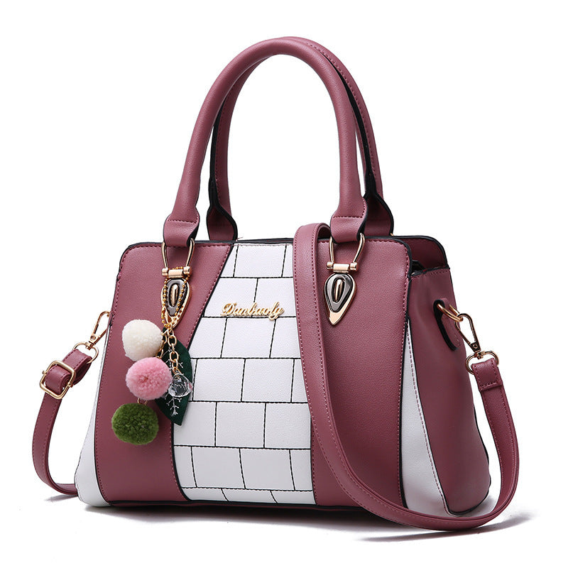 Europe and America Contrasting color handbags