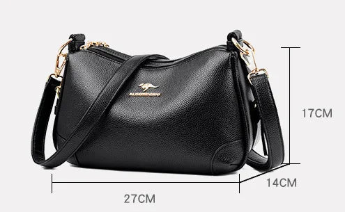 Women's Bags, Solid Color Bags, Ladies Fashion Soft Leather Large-capacity One-shoulder Messenger Bag
