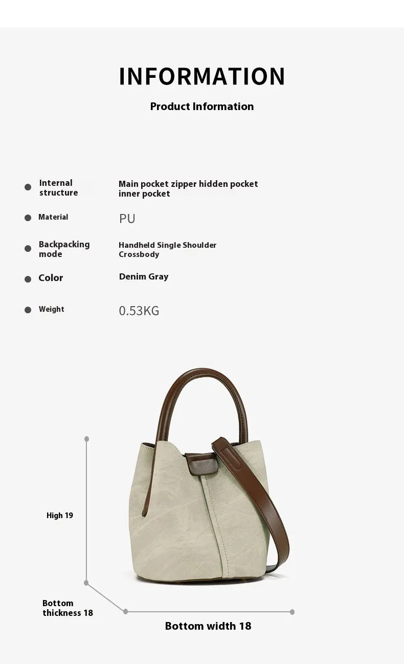 Simple Portable Bucket Bag For Women Summer New