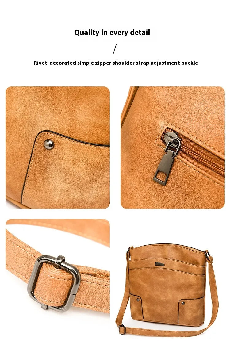 Retro Multi-layer PU Bag Women's Simple High-grade Crossbody