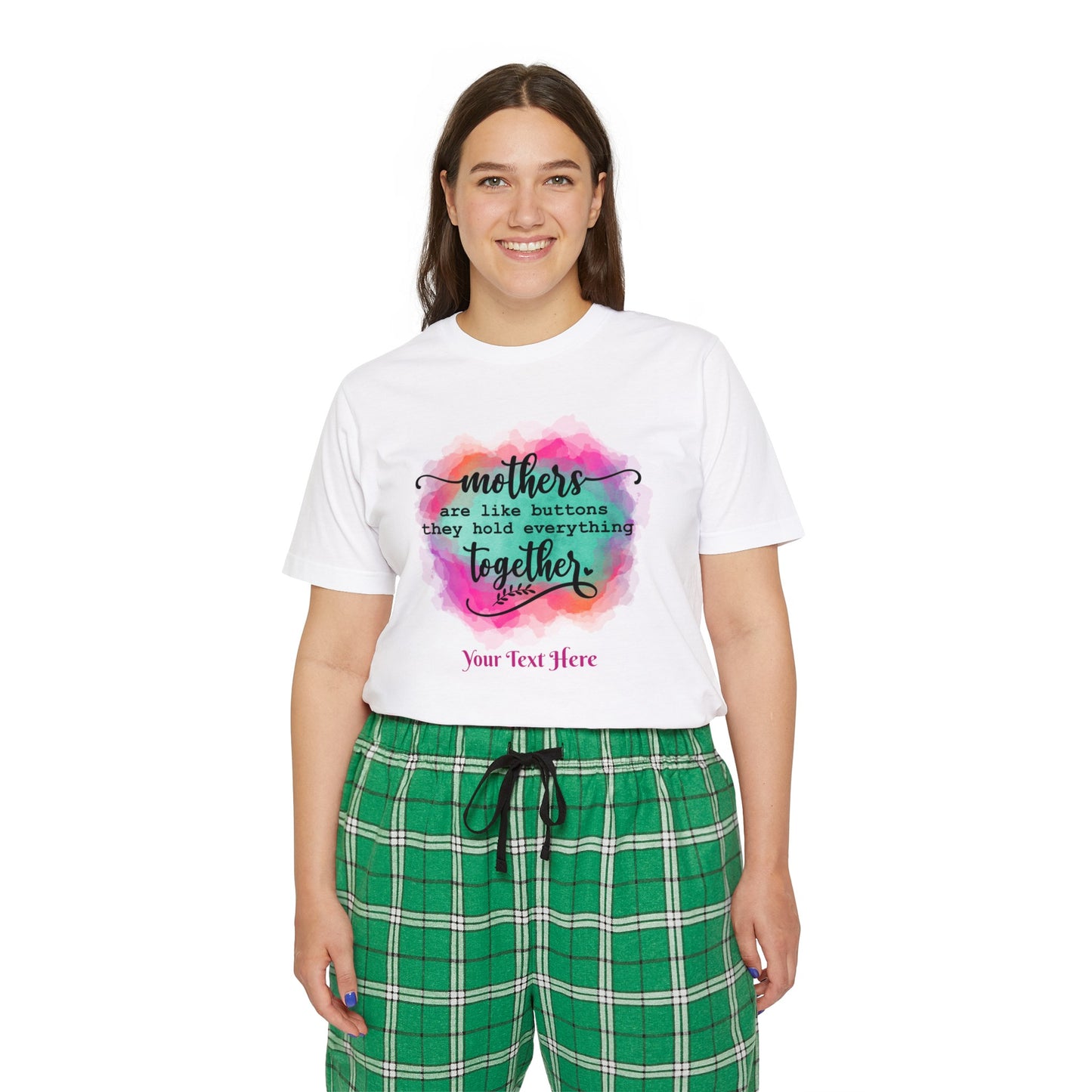 Women's Short Sleeve Pajama Set - Personalize With Colorful MOM Messages