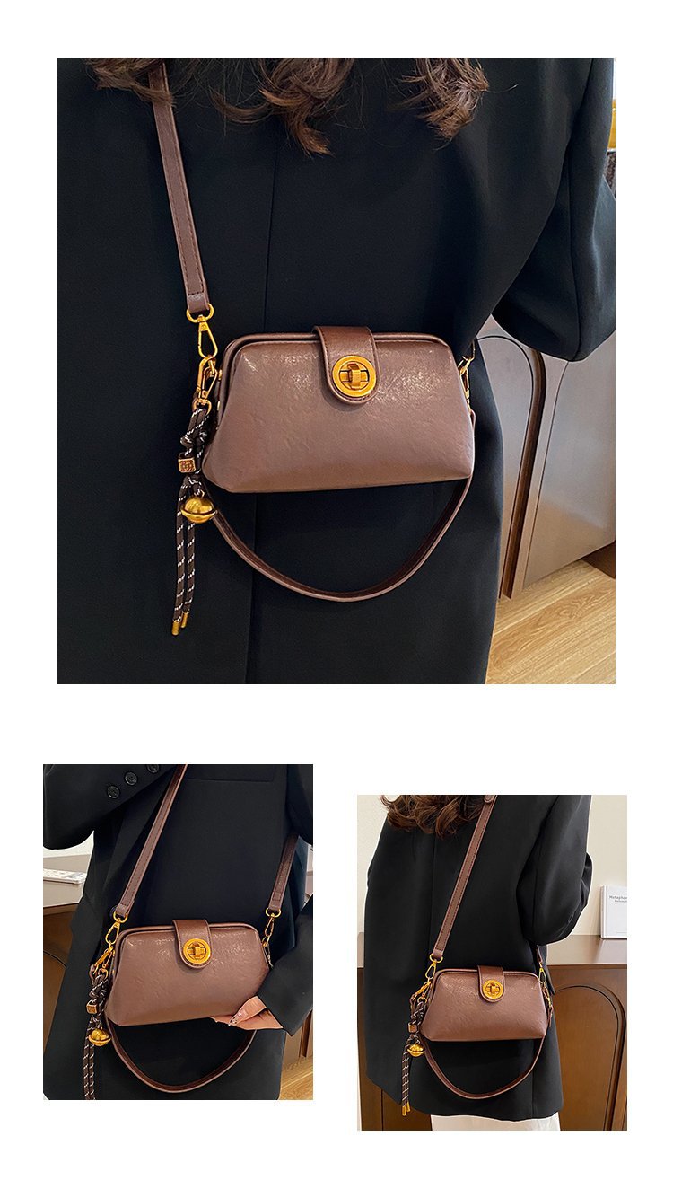 High Sense Niche Female Autumn And Winter New Retro Frosted Crossbody Bag