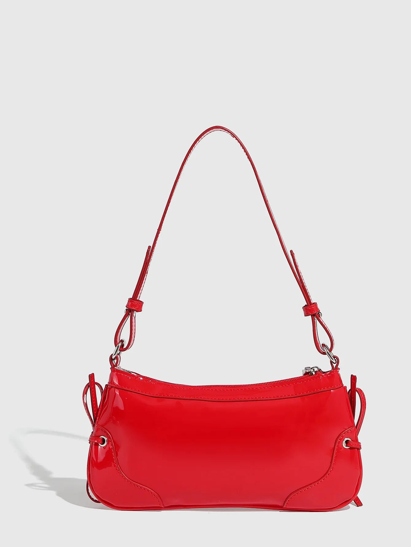 Solid Color Underarm Bag Shoulder Bag Double Bow Small Square Bag