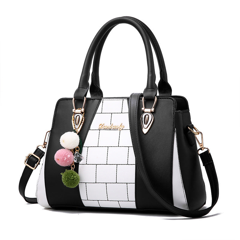 Europe and America Contrasting color handbags
