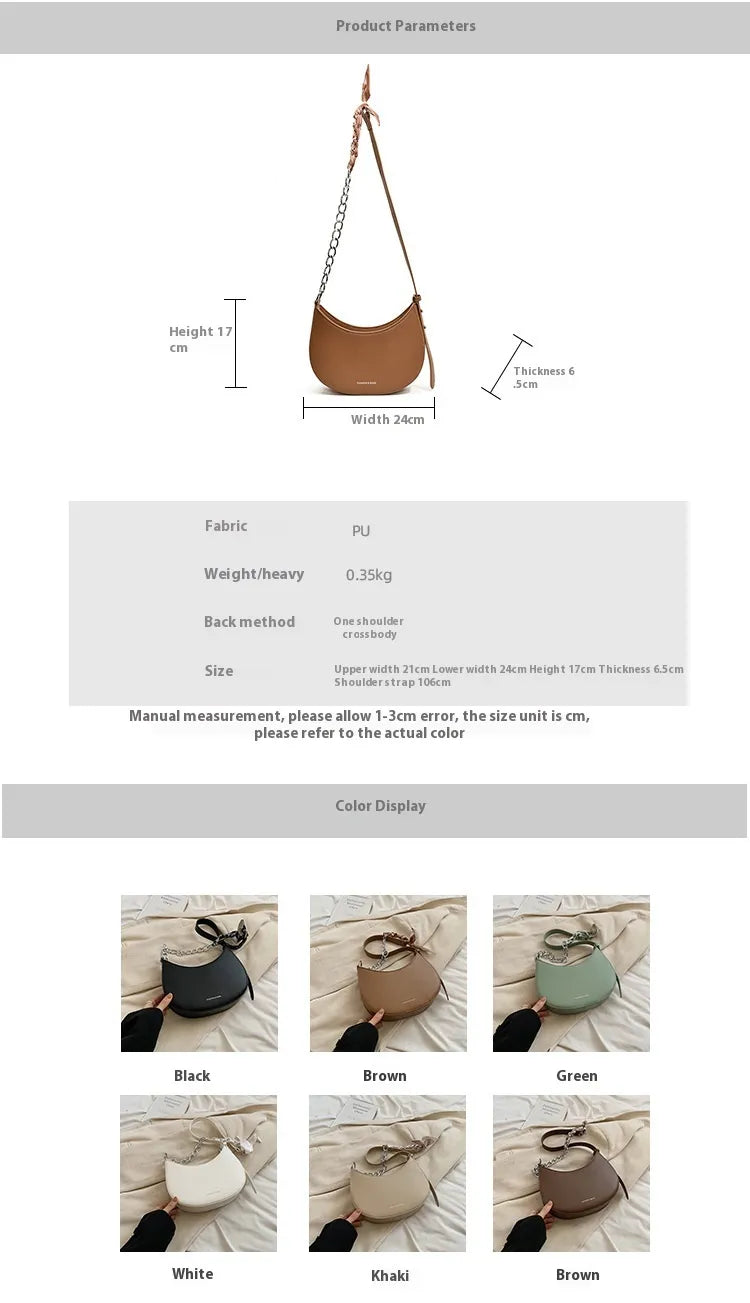 Simple All-match Retro Fashion Shoulder Trendy Small Saddle Bag