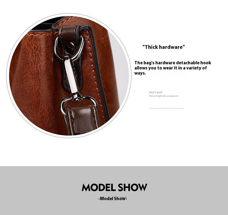 Retro Handbag Contrast Shoulder Women Bag Big Bag