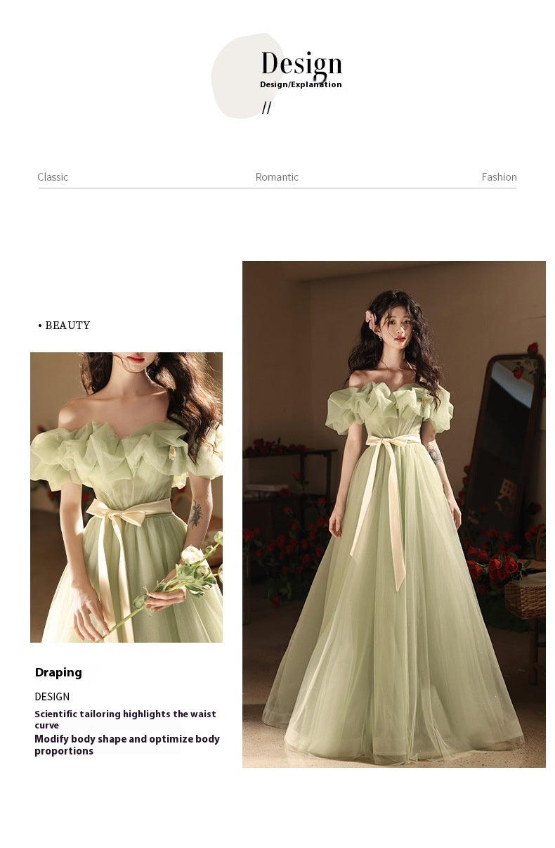 Off-shoulder Evening High-end Affordable Luxury Niche Dress