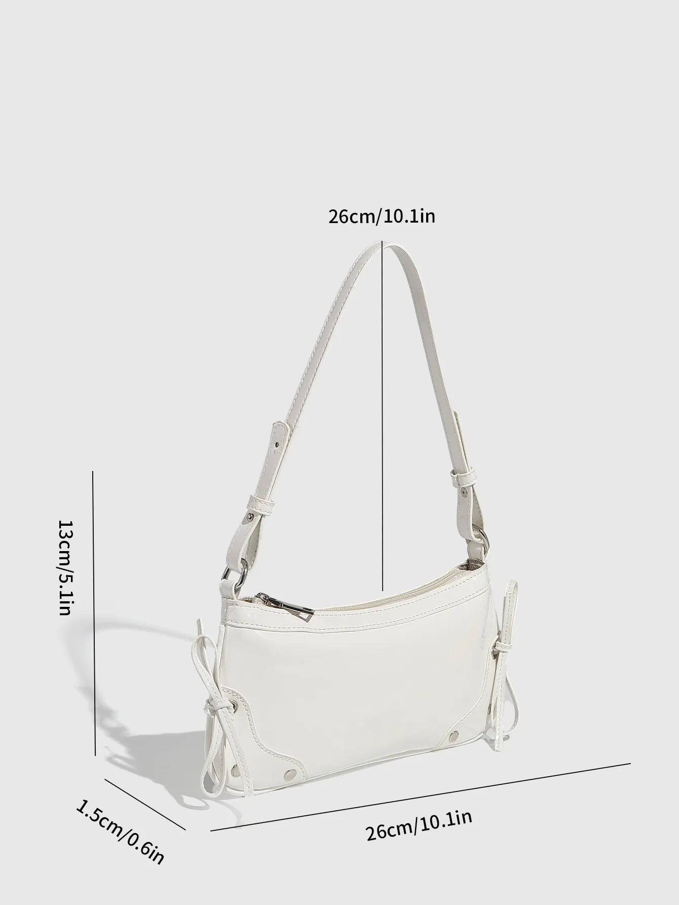 Solid Color Underarm Bag Shoulder Bag Double Bow Small Square Bag