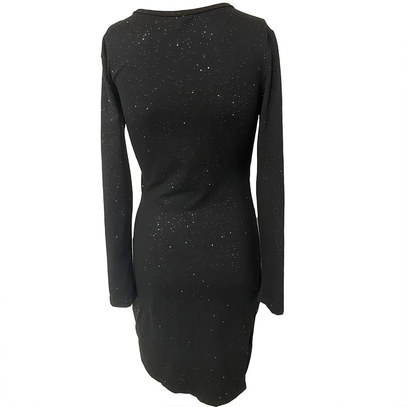 Elegant Women's Solid Color V-Neck Bodycon Dress- Free USA Shipping