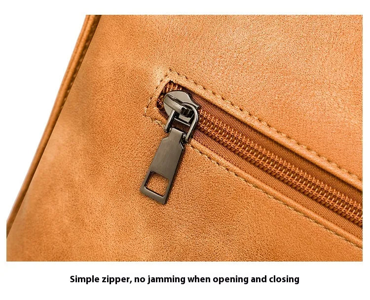 Retro Multi-layer PU Bag Women's Simple High-grade Crossbody