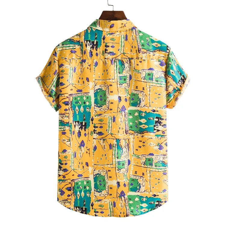 Men Short sleeved beach shirts men New printed T shirt