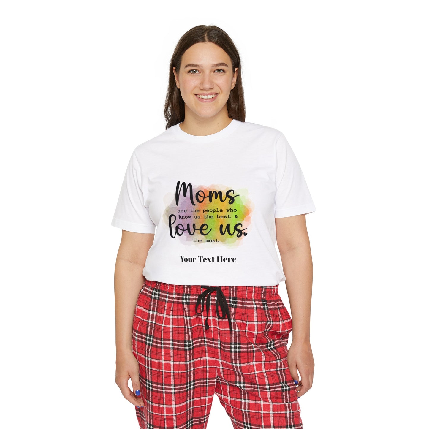 Women's Short Sleeve Pajama Set - Personalize With Colorful MOM Messages