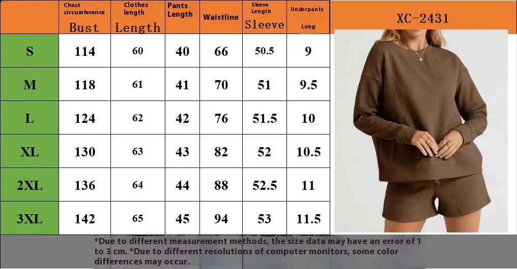 Solid Color Texture Casual Suit Women's Shorts Top