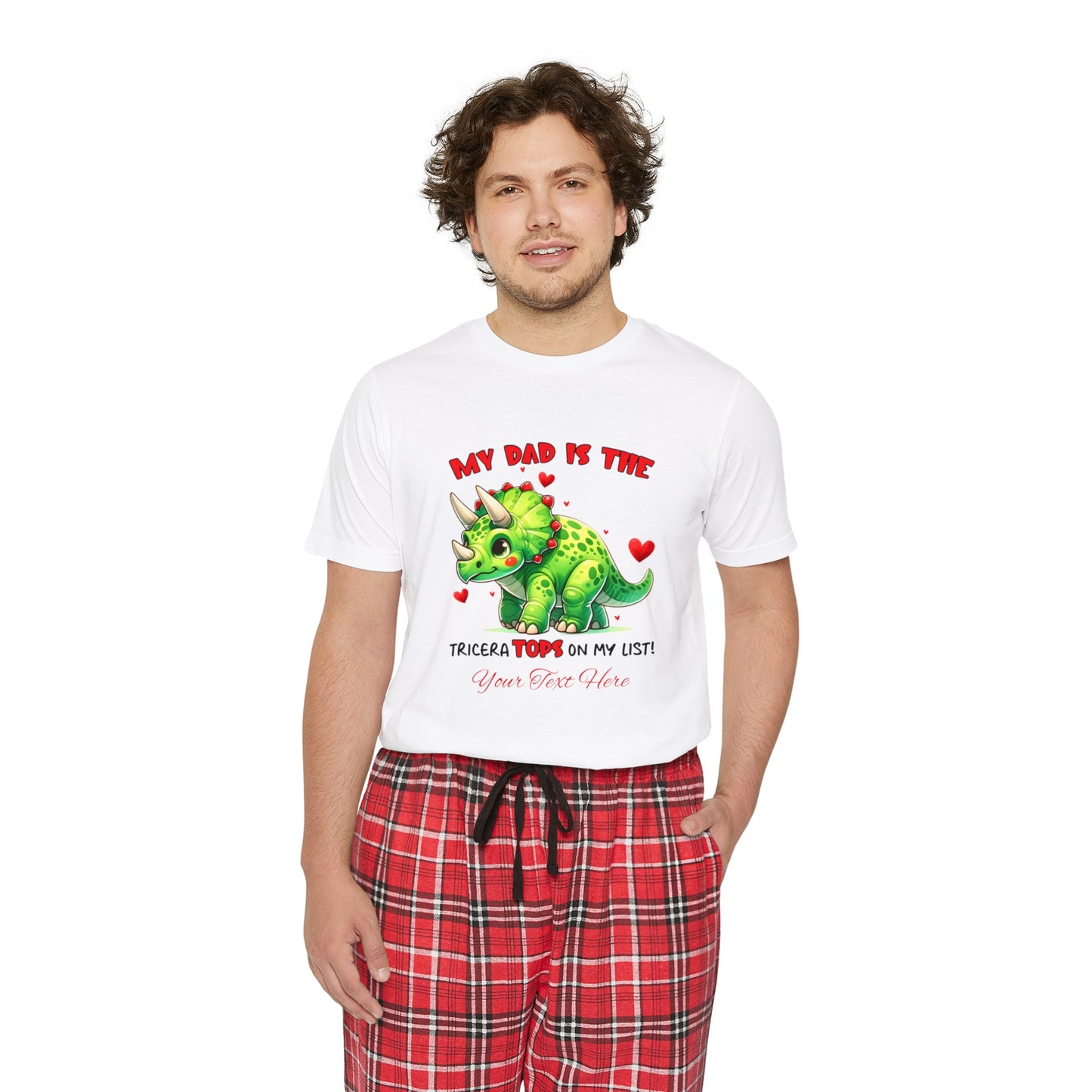 Men's Short Sleeve Pajama Set - Personalize With DAD Messages