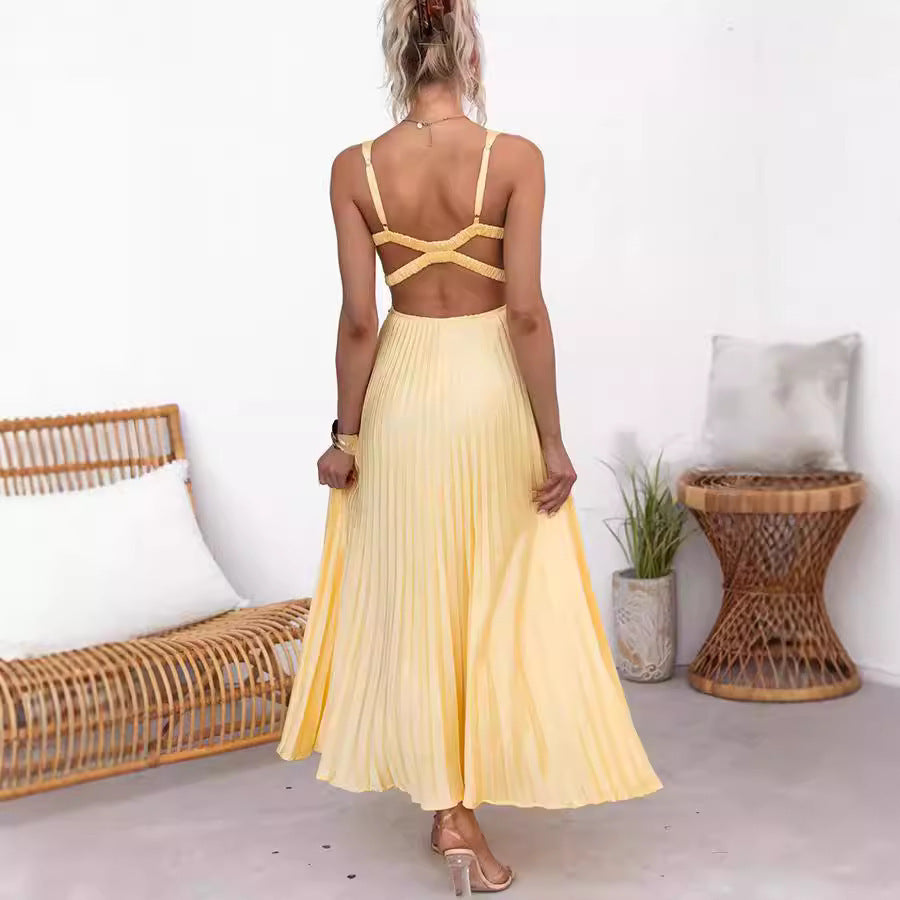 Sling Folding Satin Sling Dress