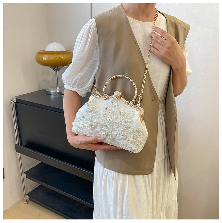 Pearl Embroidered Fashion Handbag