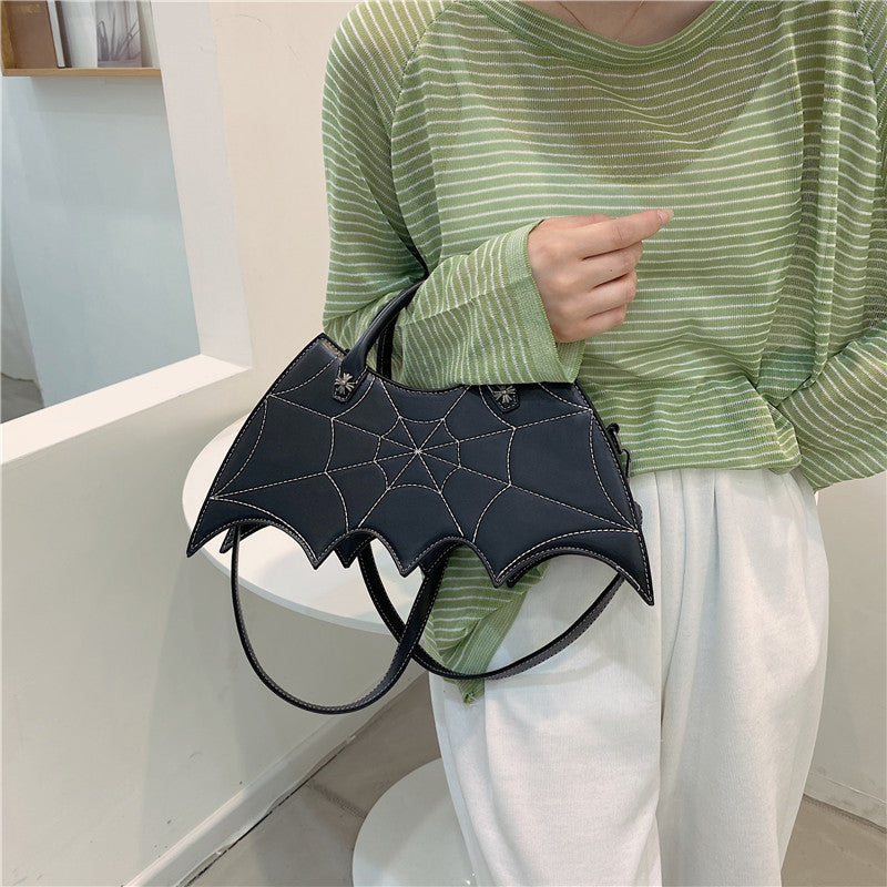 Halloween Spider Web Shape Shoulder Bags Personality Batgirl Tide Pu Handbags Fashion Messenger Crossbody Bag