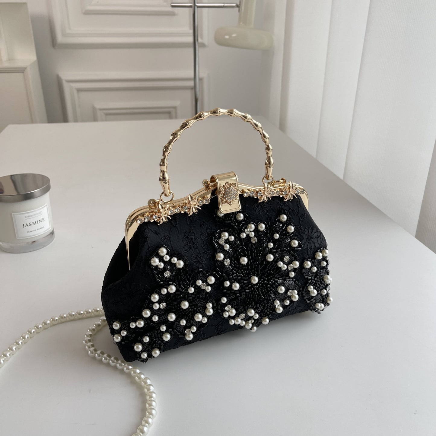 Pearl Embroidered Fashion Handbag