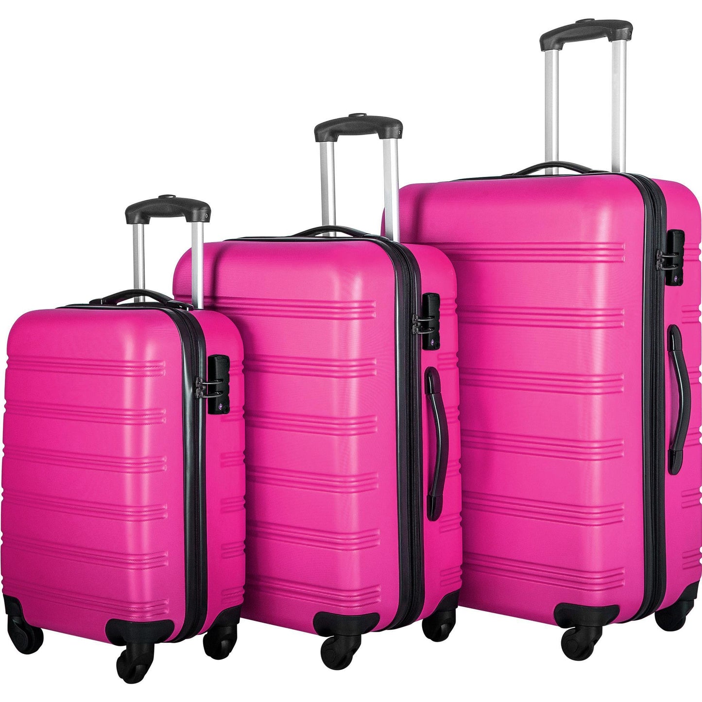 3 Piece Set Of Suitcases, Hard Shell Trolley Cases With TSA Locks 20 Inches 24 Inches 28 Inches- FREE USA SHIPPING