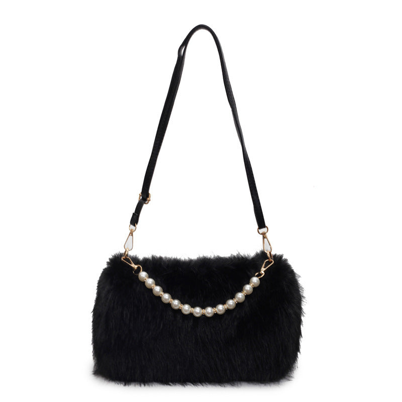 Autumn And Winter Fashion Pearl Chain Crossbody Shoulder Bag