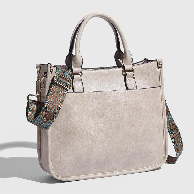 Soft Leather Large Capacity Crossbody Shoulder Tote Bag