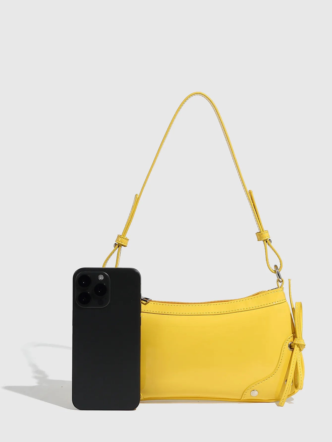 Solid Color Underarm Bag Shoulder Bag Double Bow Small Square Bag