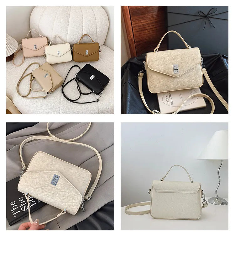 Fashion Casual All-match Commute Cowhide Portable Shoulder Messenger Bag
